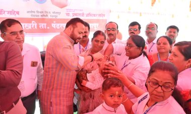 वाखरीत पालकमंत्री जयकुमार गोरे यांच्या शुभहस्ते राष्ट्रीय पल्स पोलिओ मोहिमेचा शुभारंभ