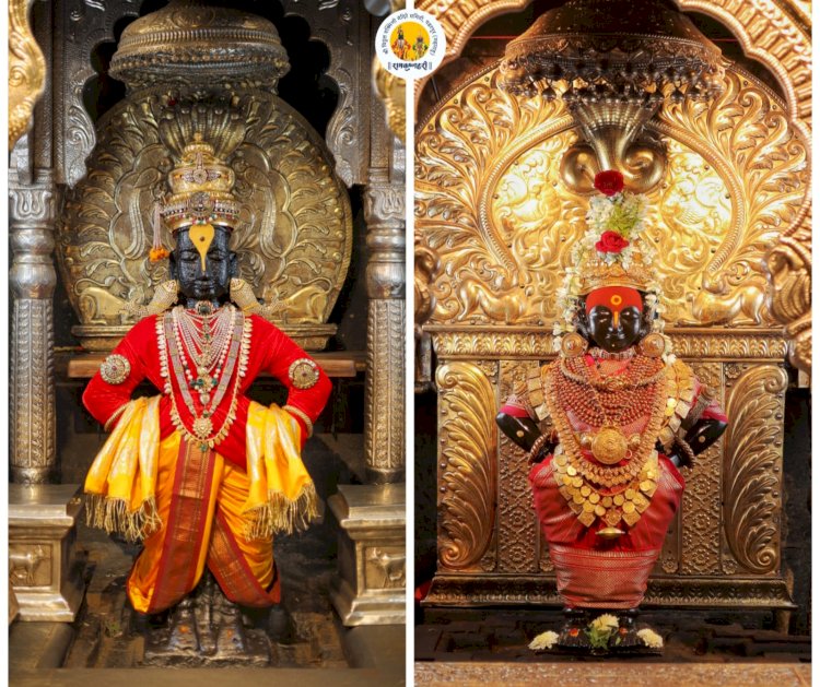 दीपावली २०२५ - श्री विठ्ठलास  व रूक्मिणी मातेस अलंकार परिधान